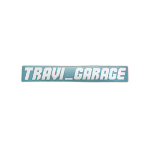 Biały NAPIS Travi_Garage - 30 cm