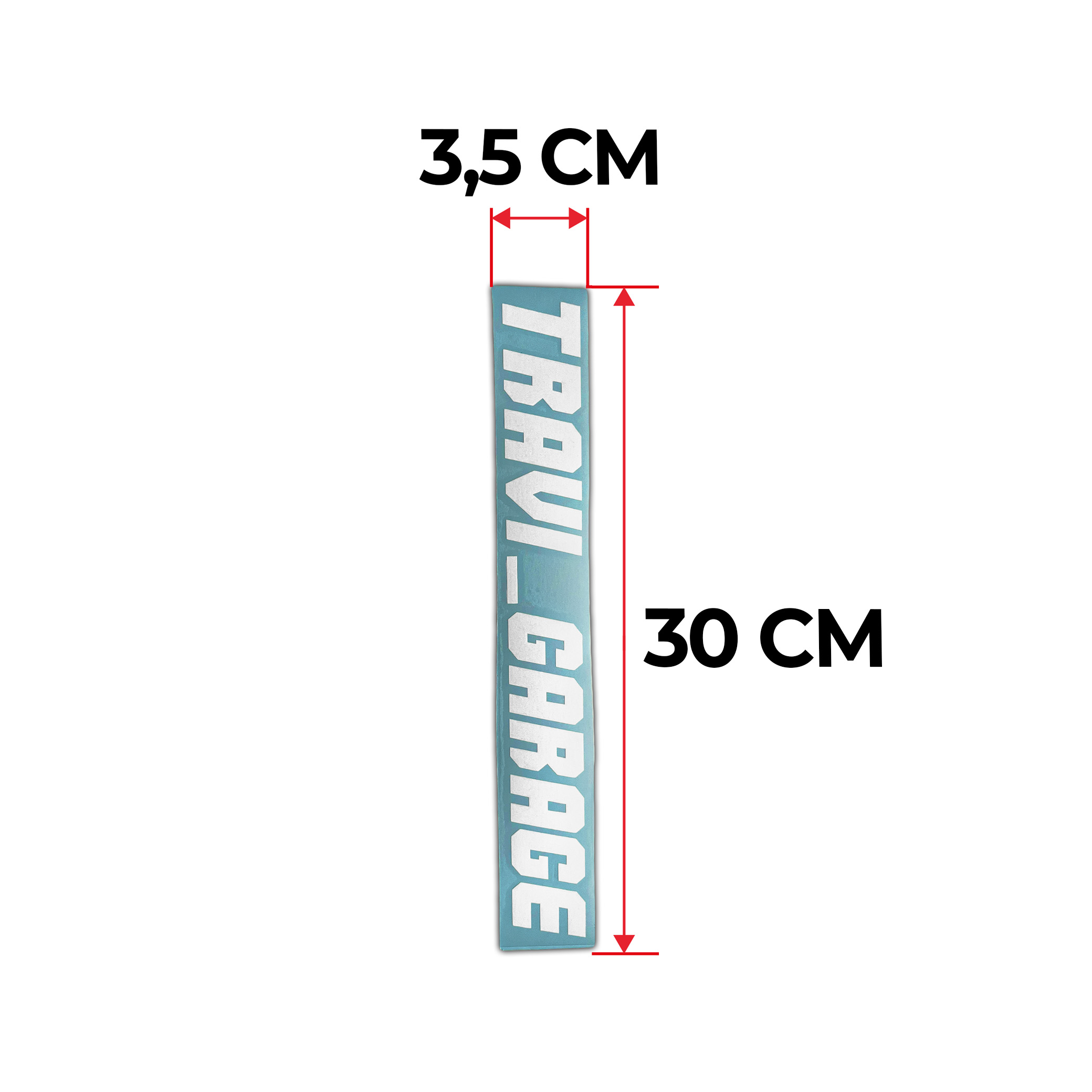 Biały NAPIS Travi_Garage - 30 cm - obrazek 2