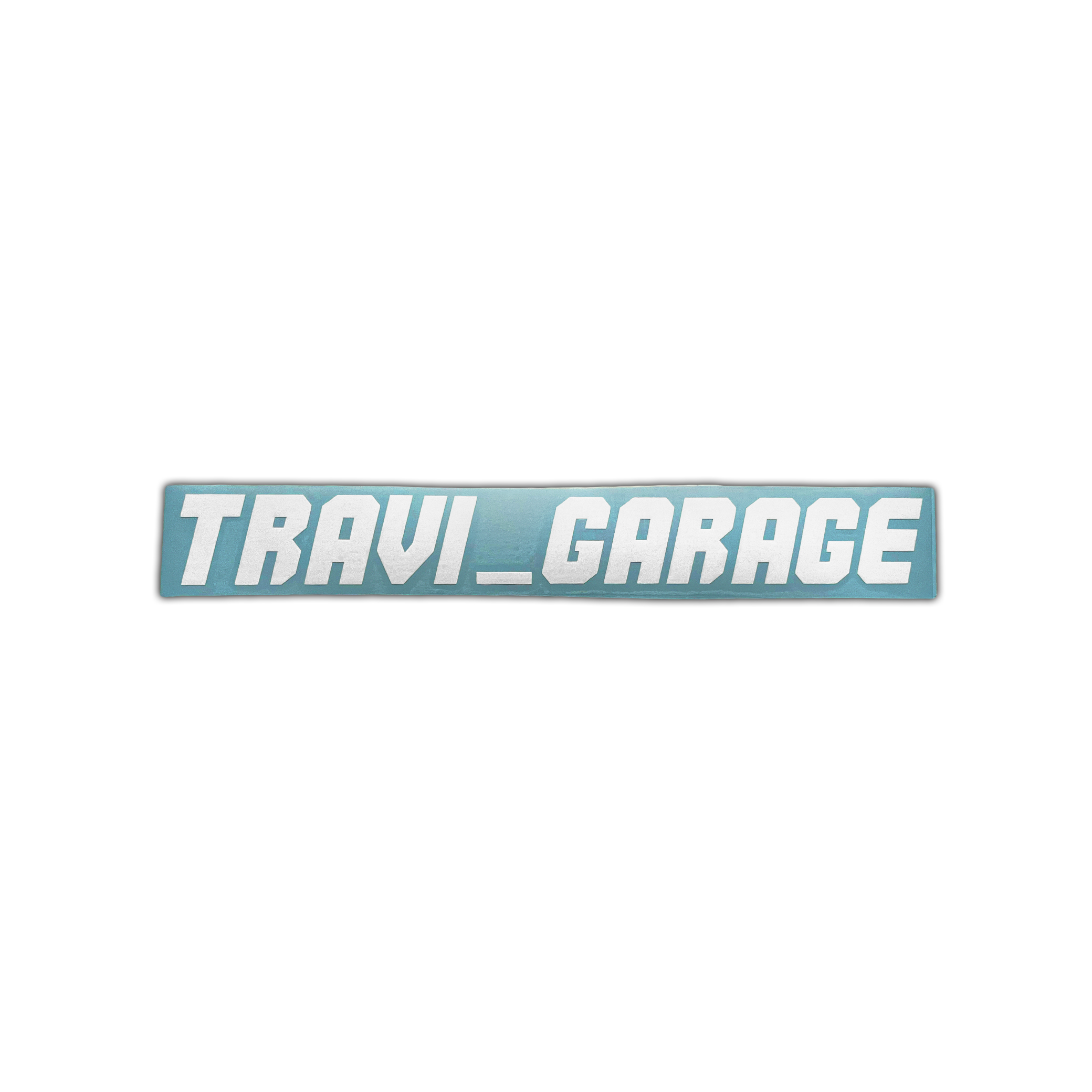 Biały NAPIS Travi_Garage - 30 cm