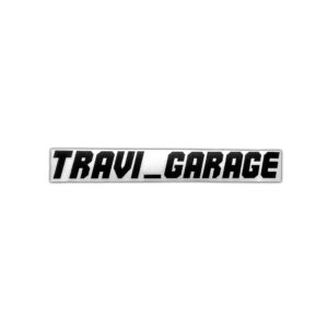 Czarny NAPIS Travi_Garage - 30 cm